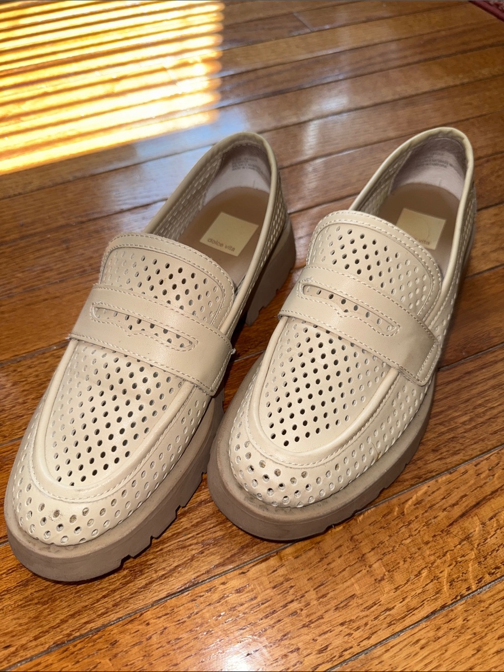 Leather Loafers in Cream
